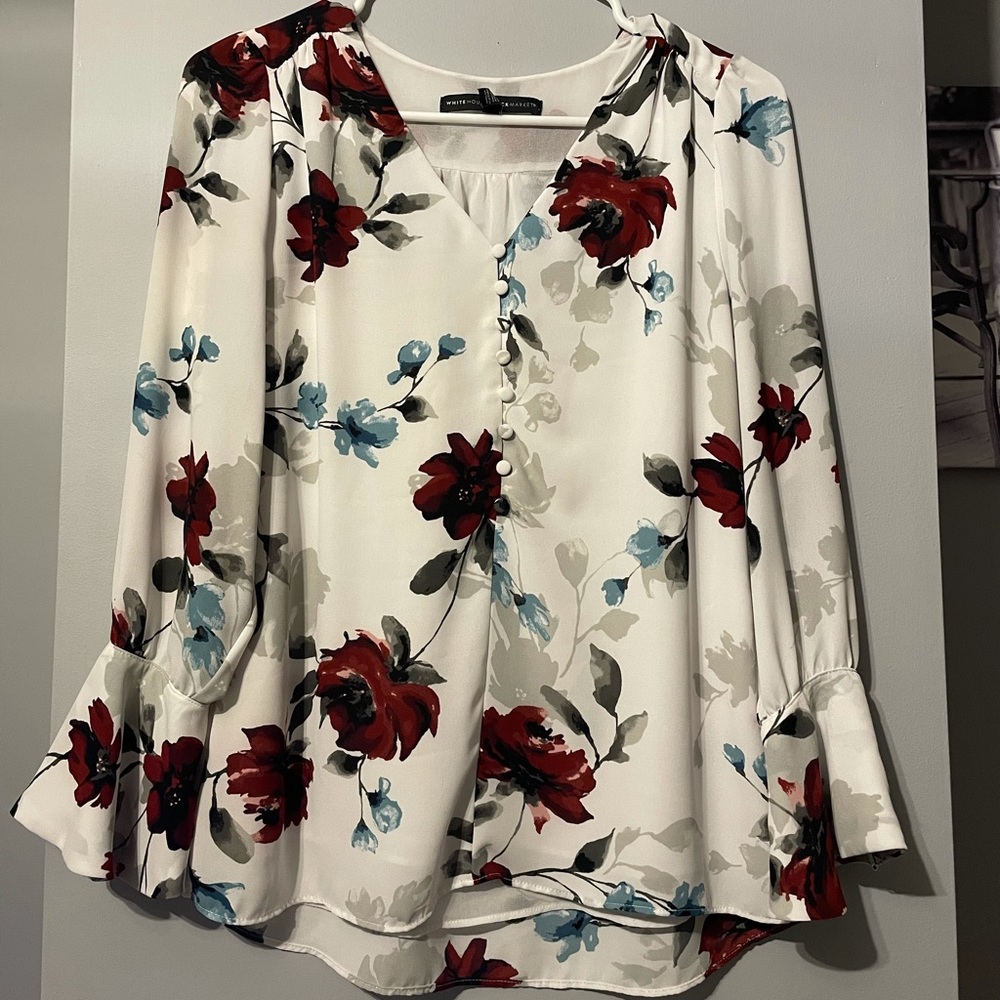 White house black market dressy top 3/4 sleeves